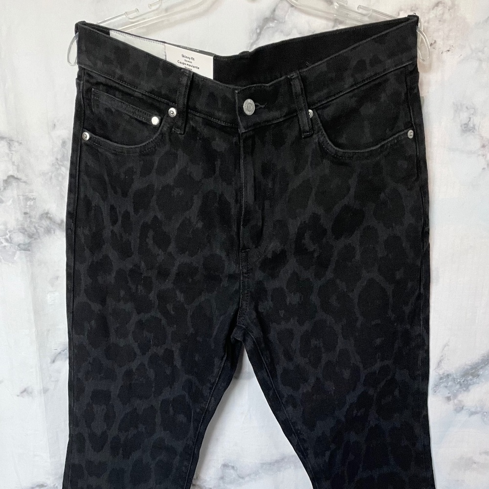 Means animal print skinny jeans
